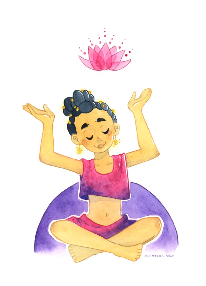 Illustration zen aquarelle yoga douce Belgique illustratrice Namur